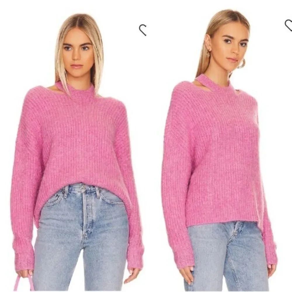 Pistola Eva Sweater with cut out neck Color “Aurora Pink” Side XS